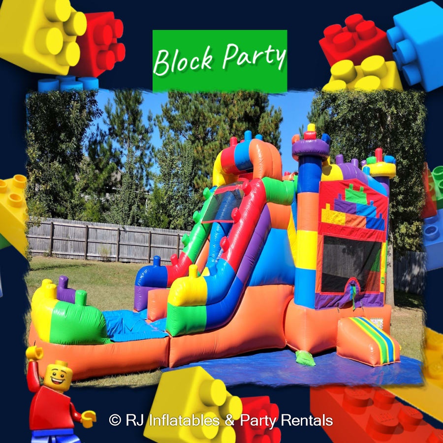 Block Party Waterslide - Waterslides, Bounce Houses, Table, and Chair ...